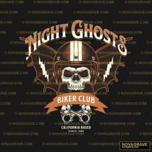 Night Ghost Bike Club Seasonal Holiday - DTF Ontwerp