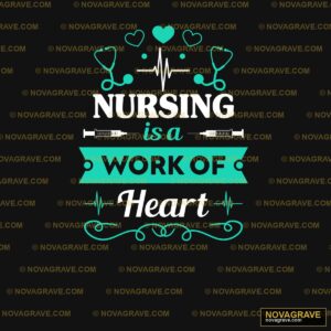 Nursing Is A Work Of Heart Seasonal Holiday - DTF Ontwerp