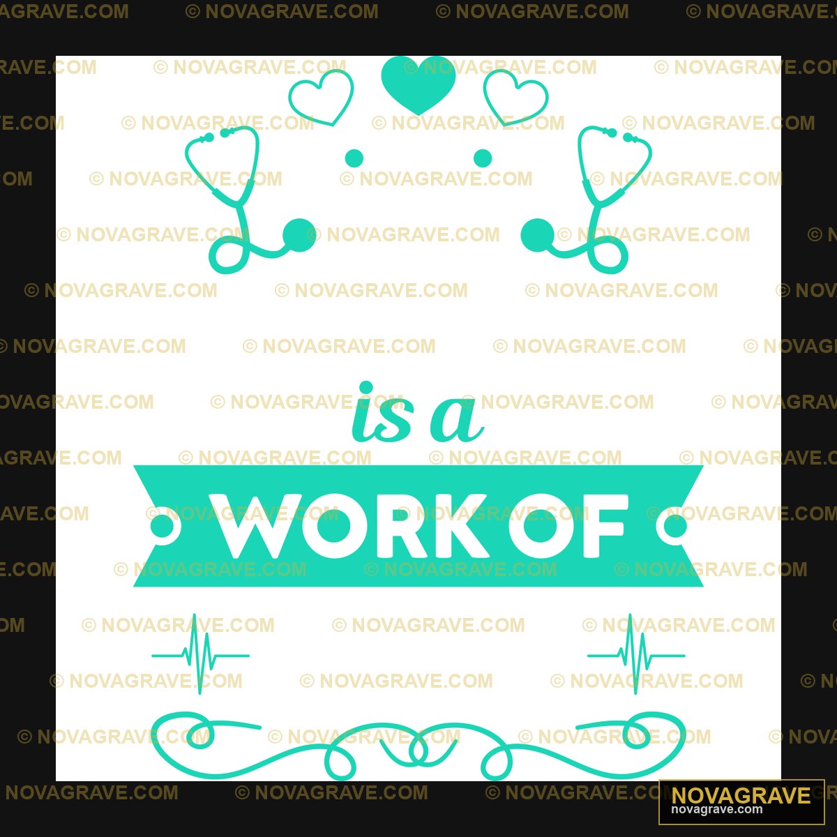 Nursing Is A Work To Heart Seasonal Holiday - DTF Ontwerp