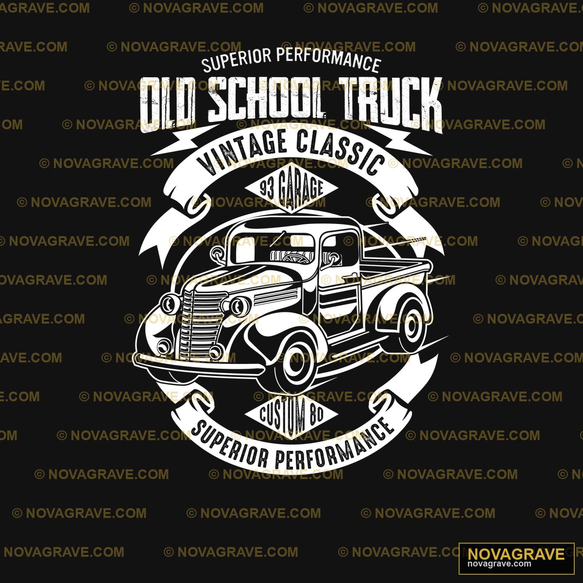 Old School Truck Shop Retro Vintage - DTF Transfer Design