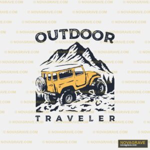 Outdoor Traveler T Shirt Design Typography Slogans - DTF Ontwerp
