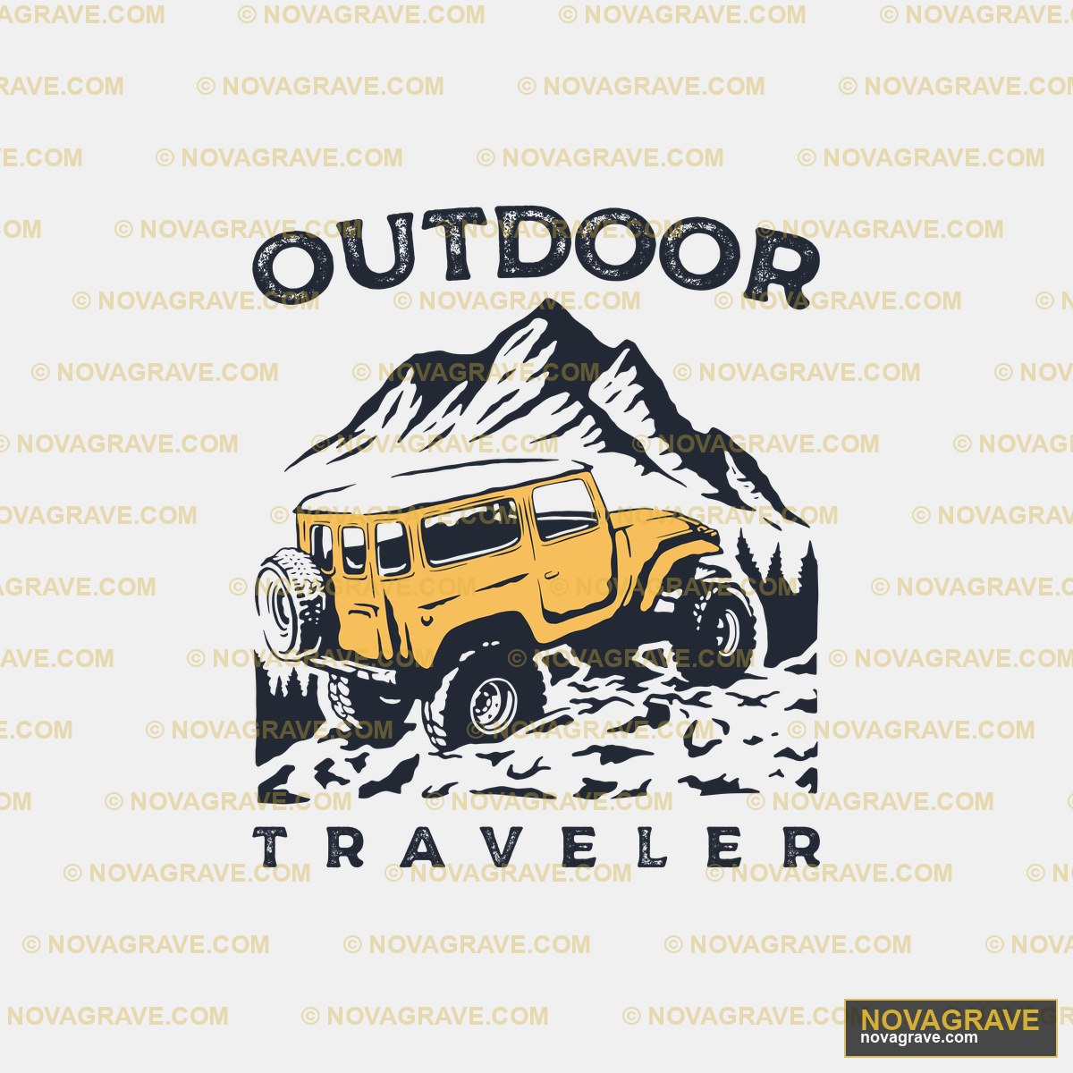 Outdoor Traveler T Shirt Design Typography Slogans - DTF Transfer Design