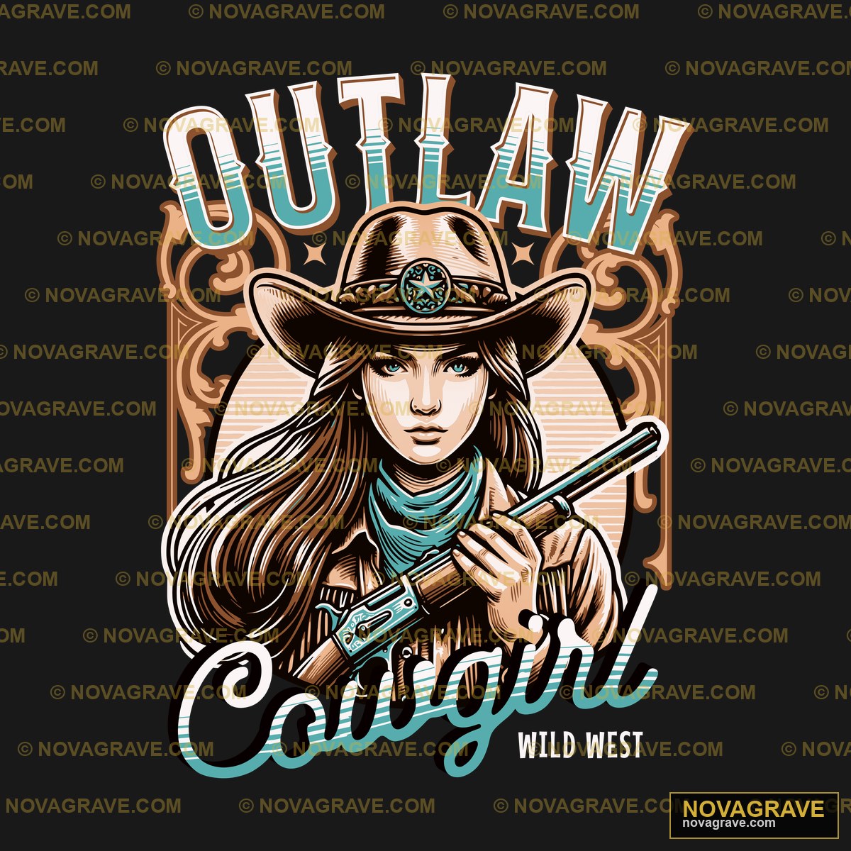 Outlaw Girl T Shirt Design Streetwear Urban - Design DTF