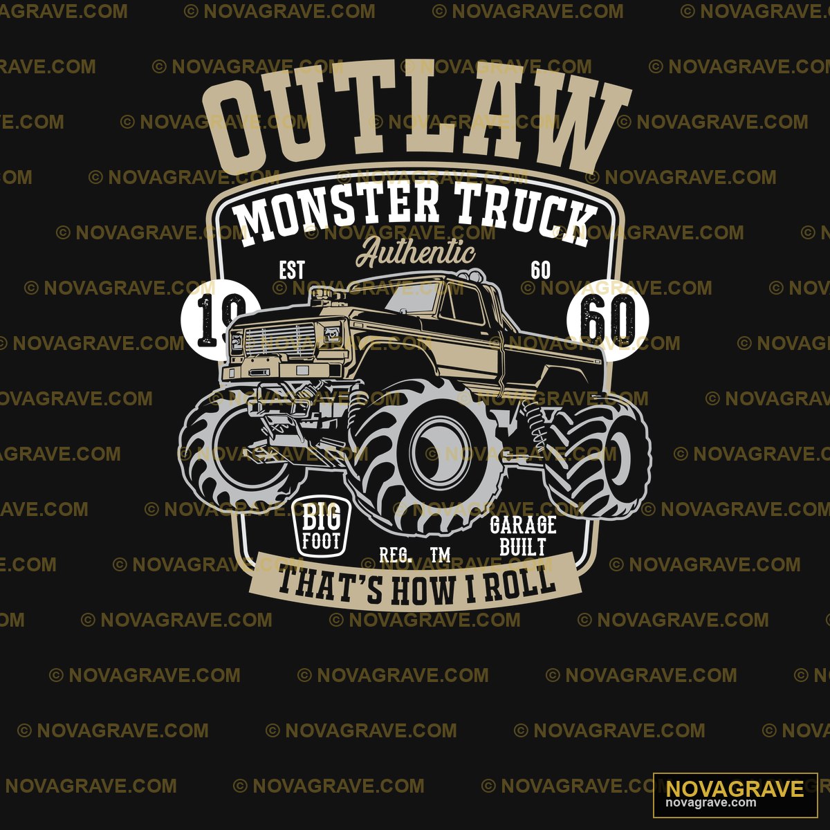 Outlaw Monster T Shirt Design Streetwear Urban - Design DTF