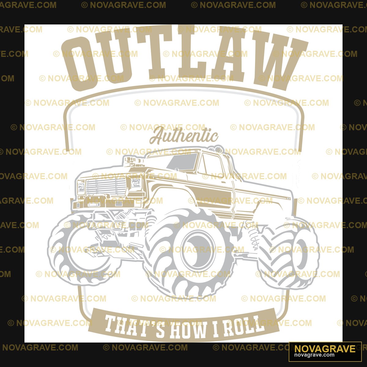 Outlaw Monster Truck Streetwear Urban - Design DTF