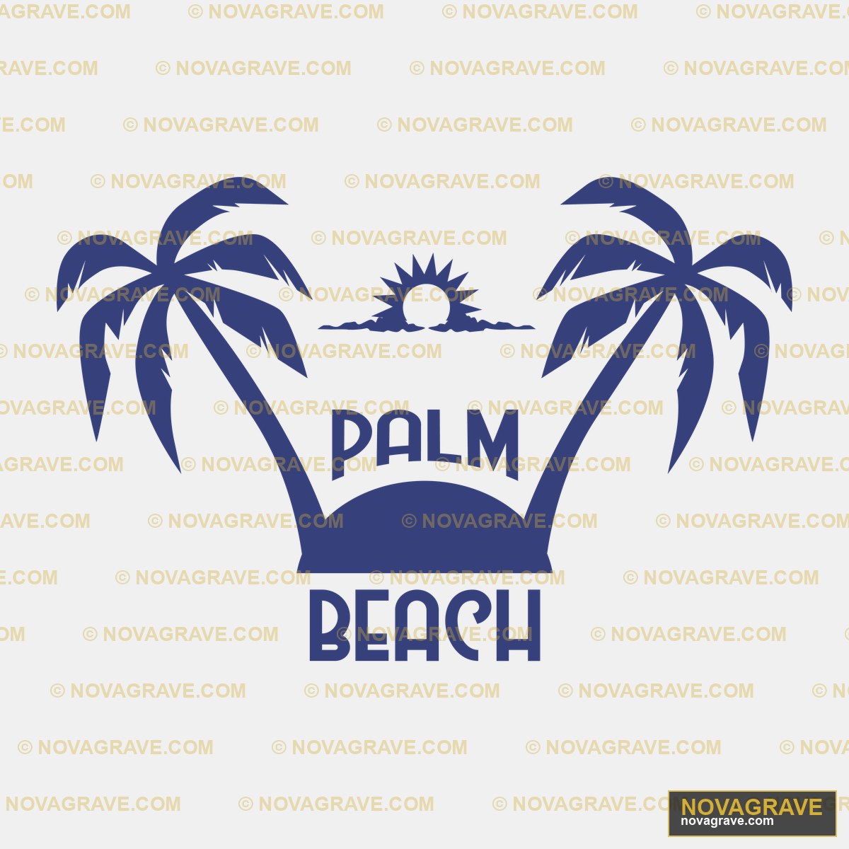 Palm Beach Logo Nature Botanical 2 - DTF Transfer Design