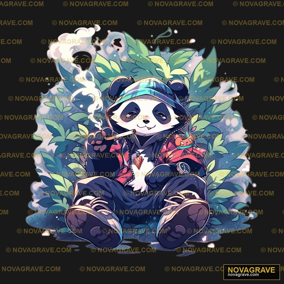 Panda Smoking By Theartion Animals Wildlife - Design DTF