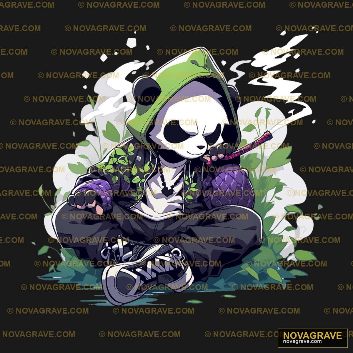 Cool Panda Smoking DTF Design PNG - Urban Style Animal Art
