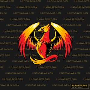 Phoenix Fire Bird Vector Logo Design Animals Wildlife - DTF Transfer Design