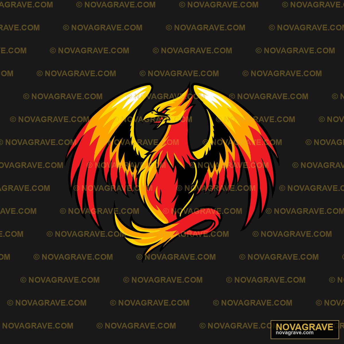 Fiery Phoenix DTF Design PNG - Mythical Bird Heat Transfer