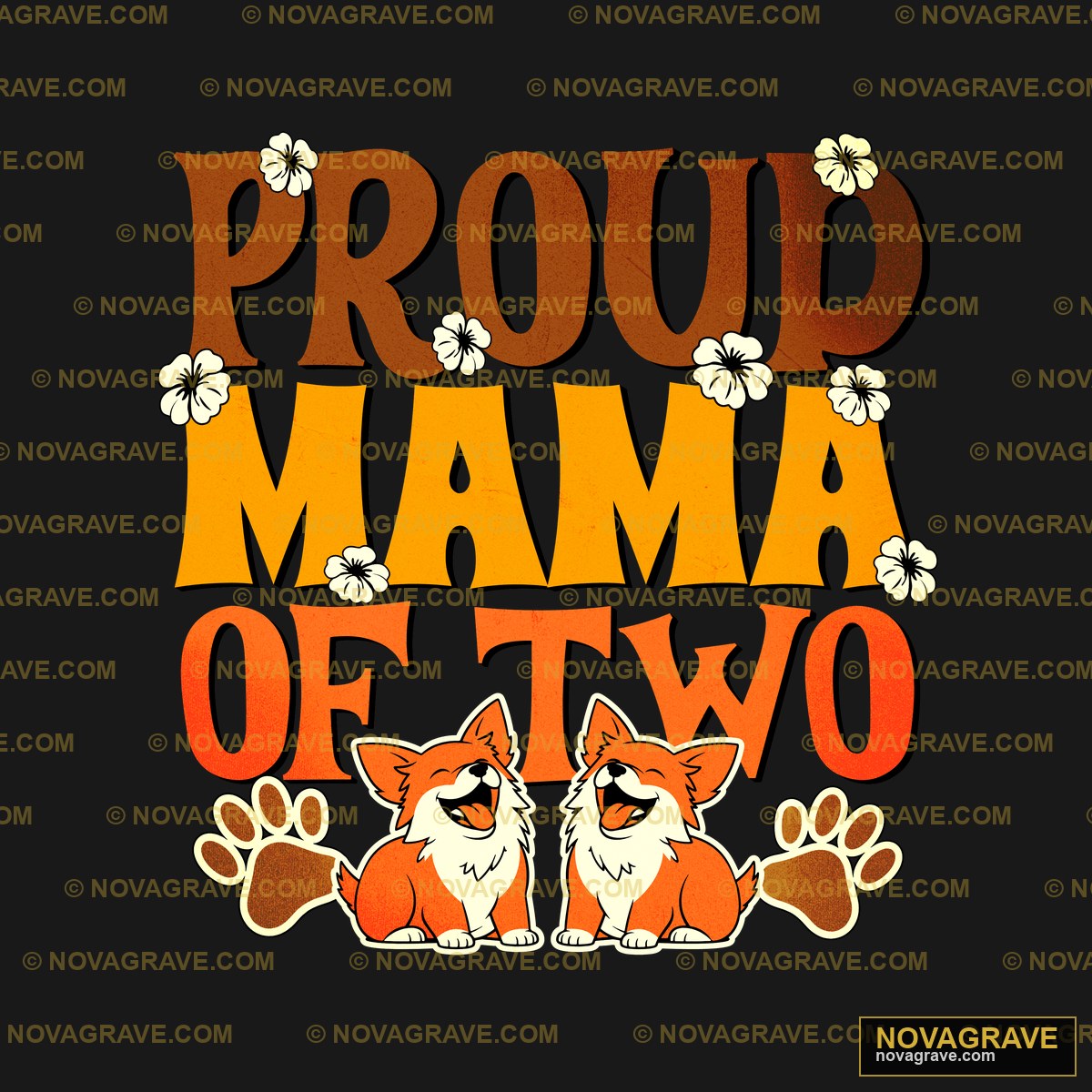Proud Mama Of Two Family Kids - Design DTF