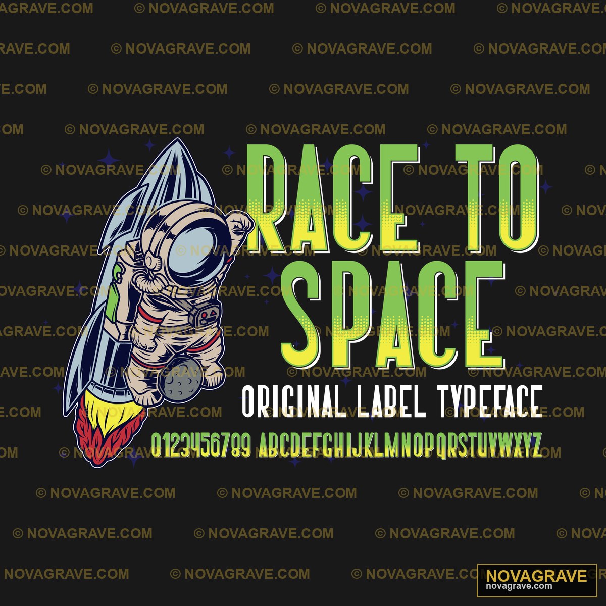 Race To Space Font Nature Botanical - DTF Ontwerp