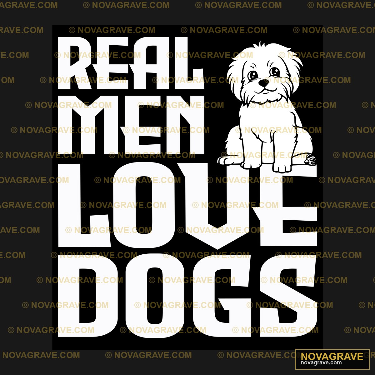 Real Men Love Dogs Animals Wildlife - DTF Ontwerp