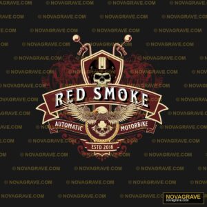 Red Smoke Motorcycle Logo Other Designs - Design DTF