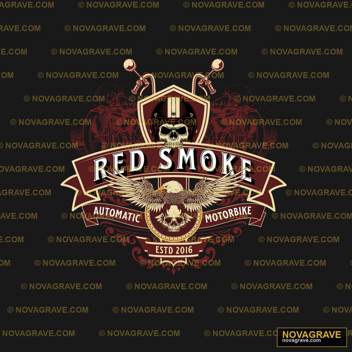 Red Smoke Motorcycle Logo Other Designs - Design DTF