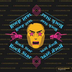 Rock Star Skull DTF Design SVG PNG DXF Instant Download
