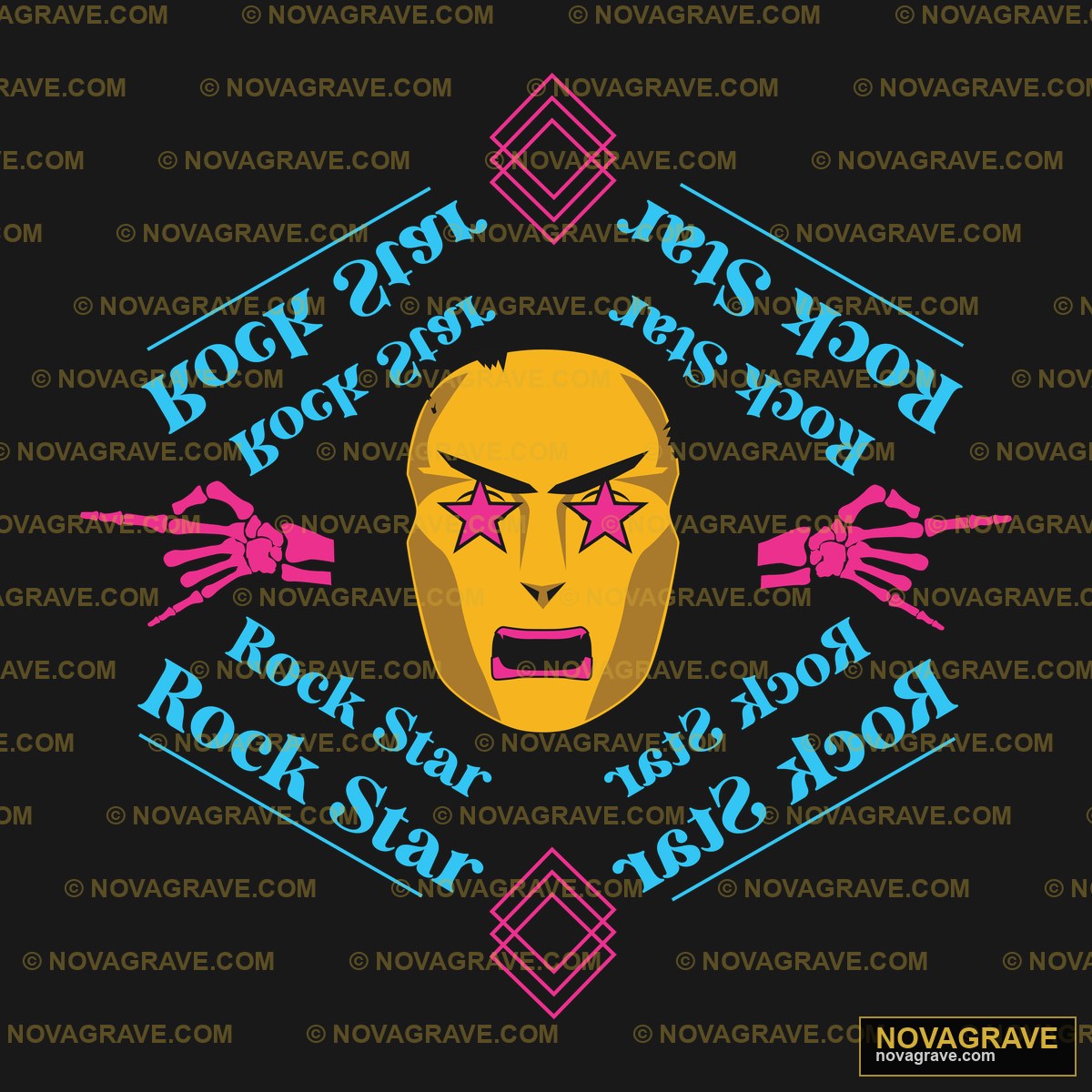 Rock Star Logo Nature Botanical - DTF Transfer Design