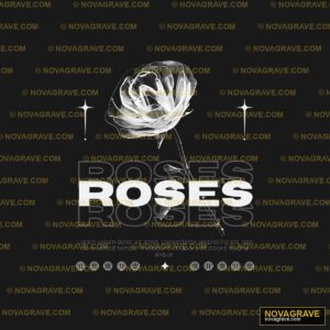 Roses White Rose On Black Background Other Designs - DTF Ontwerp