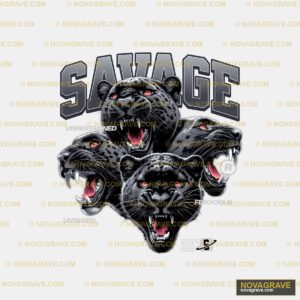 Savage Unised Black By The Art Of Mikes Artis Typography Slogans - DTF Ontwerp