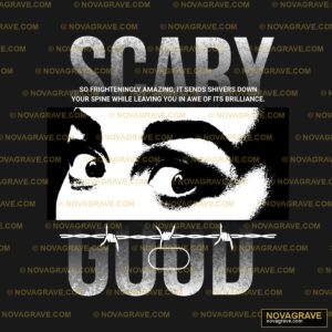 Scary Eyes With The Words Scary Eyes Typography Slogans - Design DTF
