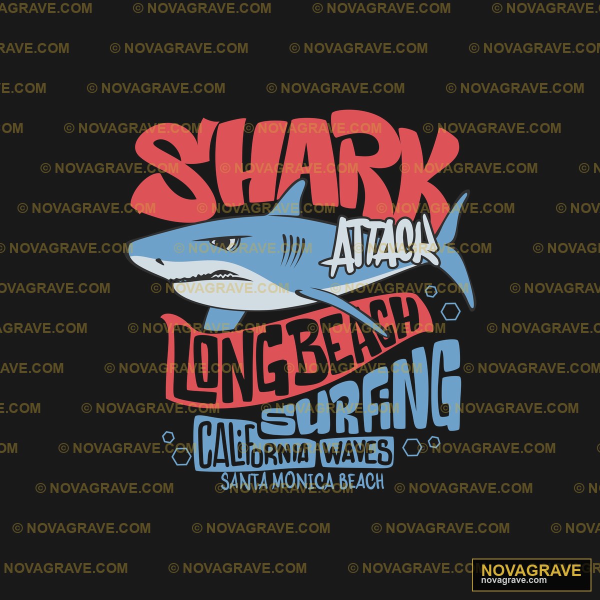 Shark Attack T Shirt Design Animals Wildlife - Design DTF