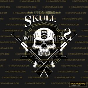 Skull And Crossed Rifles Vector Streetwear Urban - DTF Ontwerp