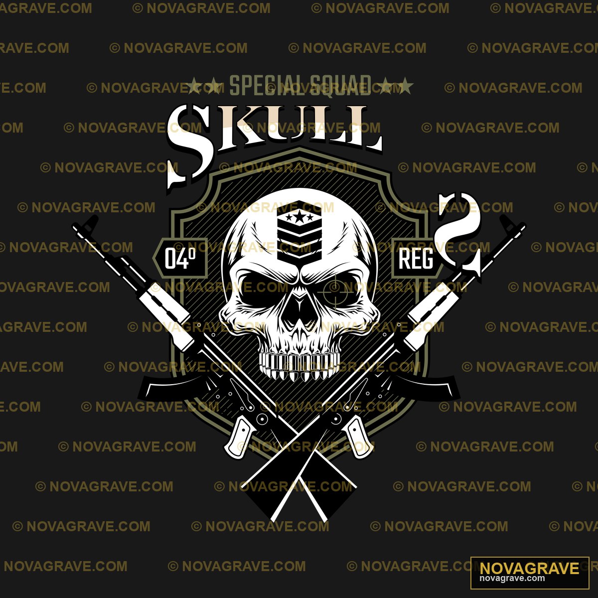 Skull And Crossed Rifles Vector Streetwear Urban - Design DTF