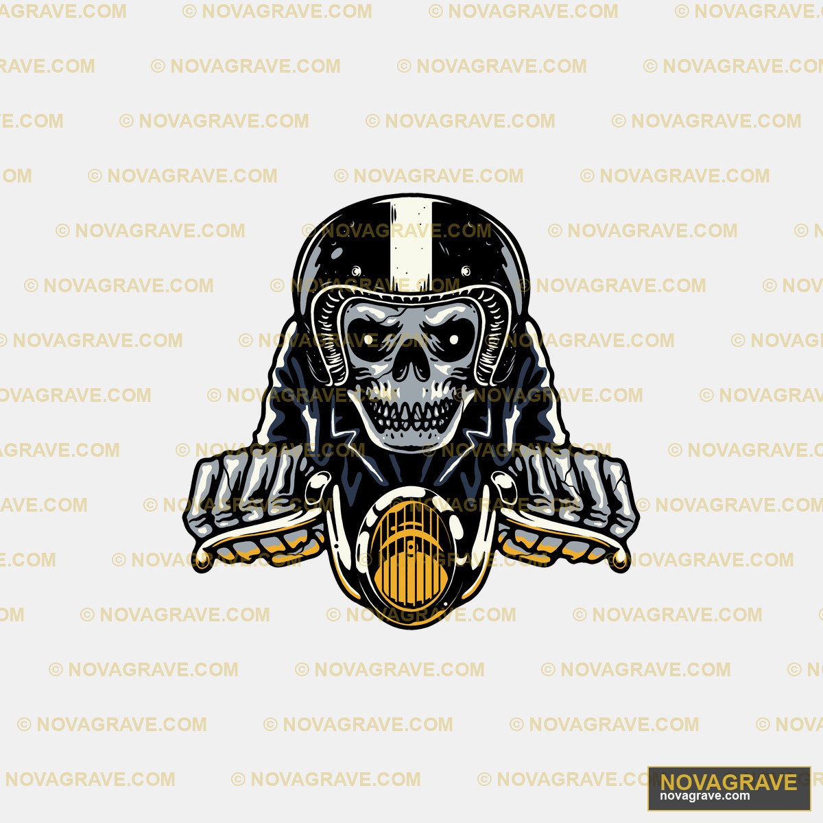Skull Biker Vector Illustration Streetwear Urban - Design DTF