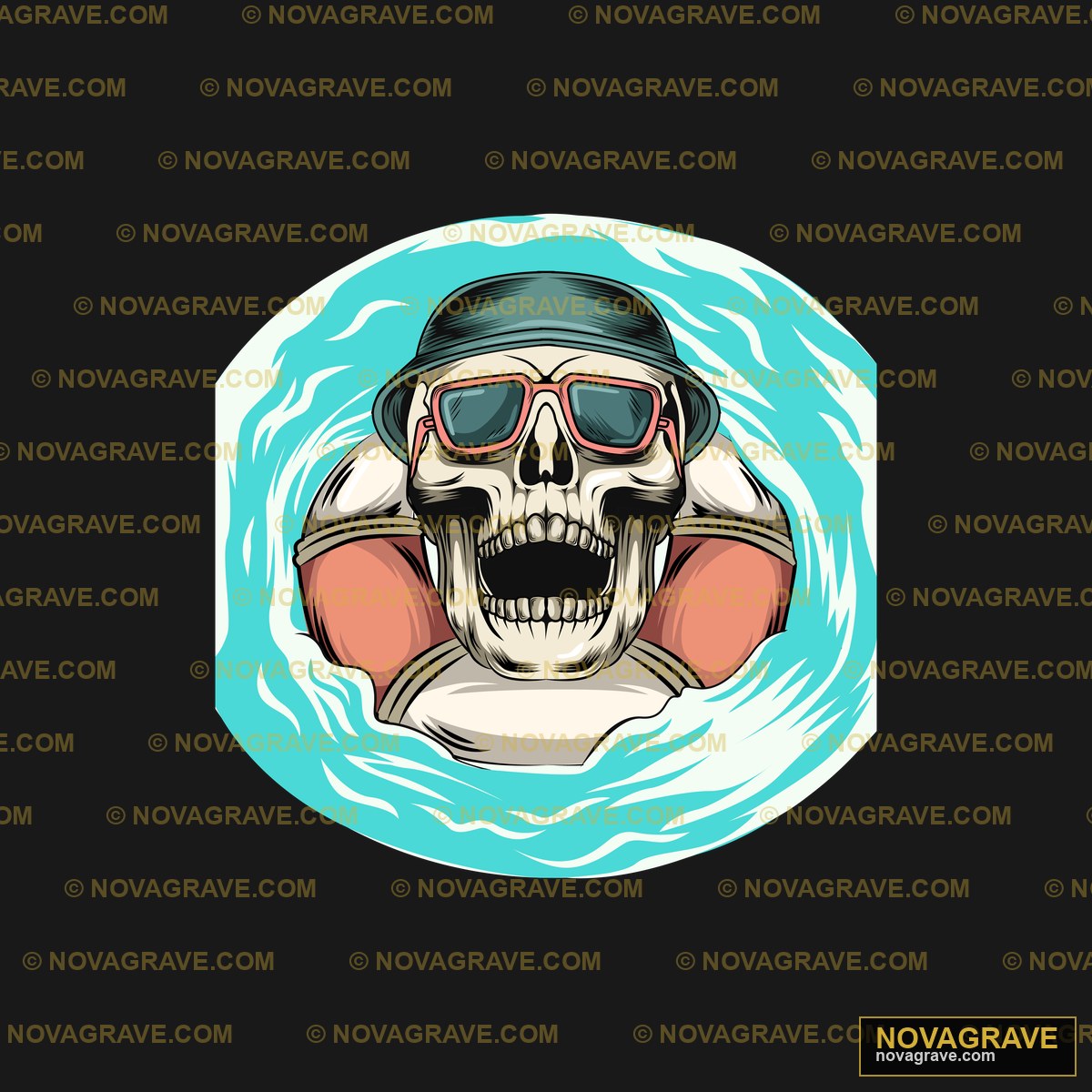 Skull In A Helmet And Goggles Vector Illustra Streetwear Urban - DTF Transfer Design