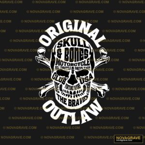 Original Skull & Bones Outlaw Motorcycle Club DTF Design SVG