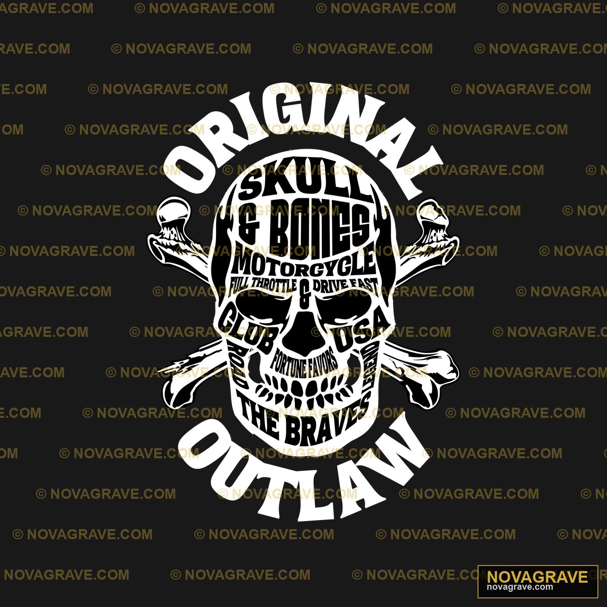 Original Skull & Bones Outlaw Motorcycle Club DTF Design SVG