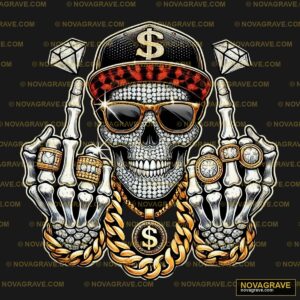 Skull With Guns And Chain Streetwear Urban - DTF Ontwerp