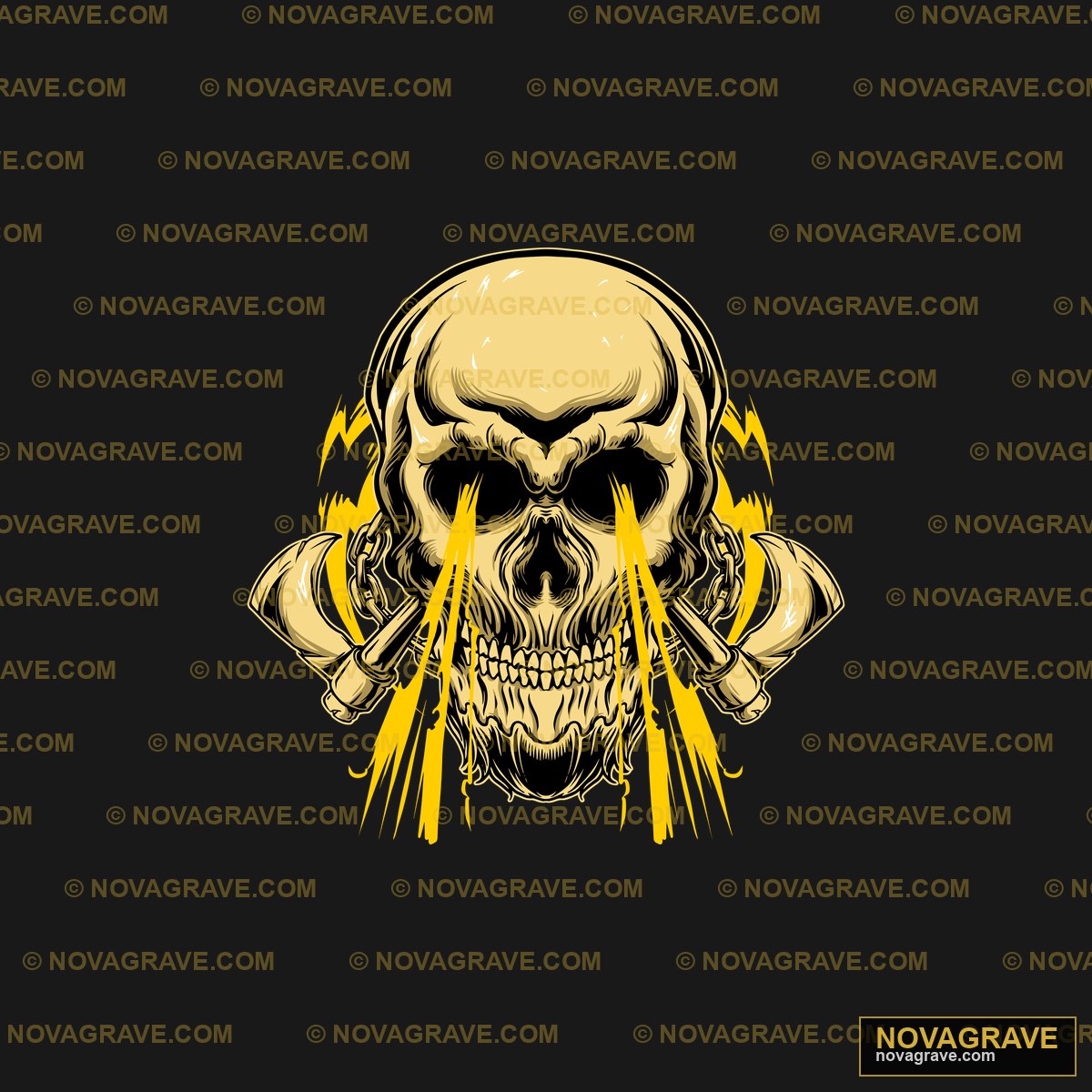 Skull With Lightnings Streetwear Urban - Design DTF