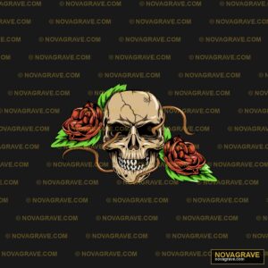Skull With Roses Tattoo Design Streetwear Urban 2 - DTF Ontwerp