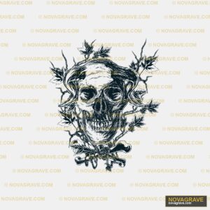 Skull With Roses Tattoo Design Streetwear Urban - Design DTF