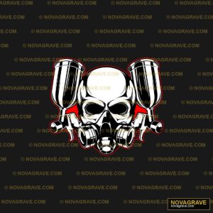 Skull With Two Pistons And Two Pistons Streetwear Urban - DTF Ontwerp