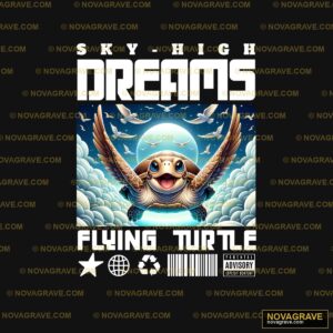 Sky High Dreams Flying Turtle Animals Wildlife - DTF Ontwerp