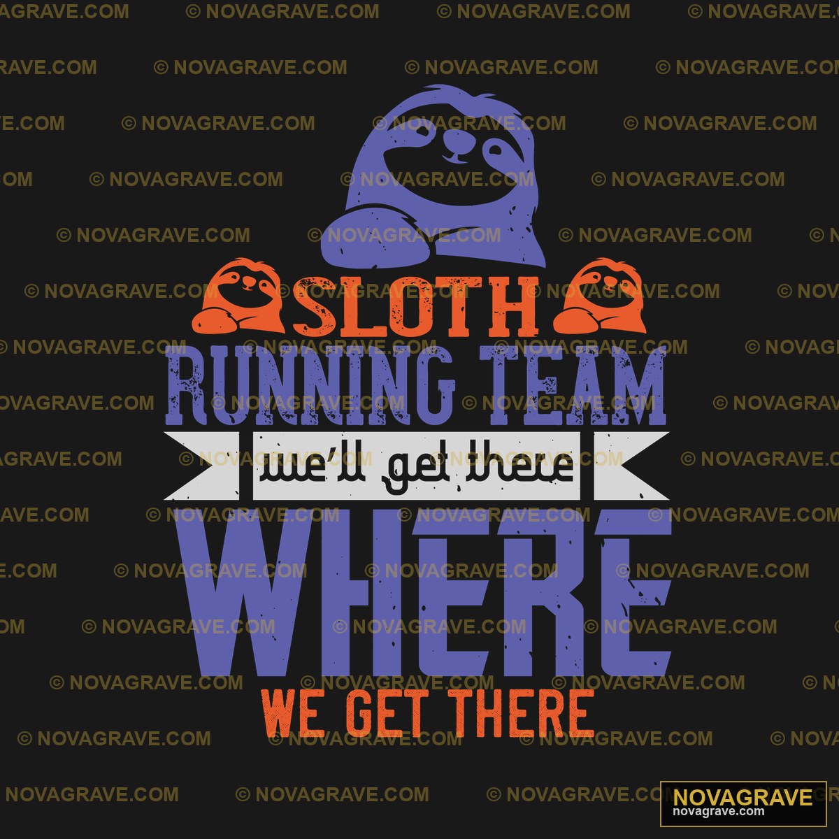 Sloth Running Team Funny Retro DTF Design SVG PNG DXF