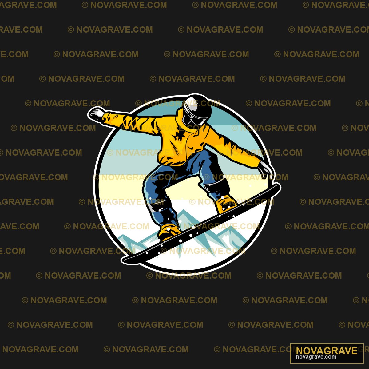 Retro Snowboarder Action DTF Design PNG - Extreme Sports Graphic