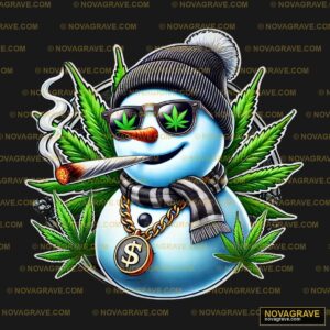 Snowman Smoking Marijuana Weed Other Designs - Design DTF