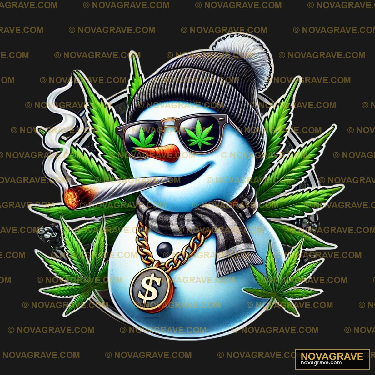Snowman Smoking Marijuana Weed Other Designs - DTF Ontwerp