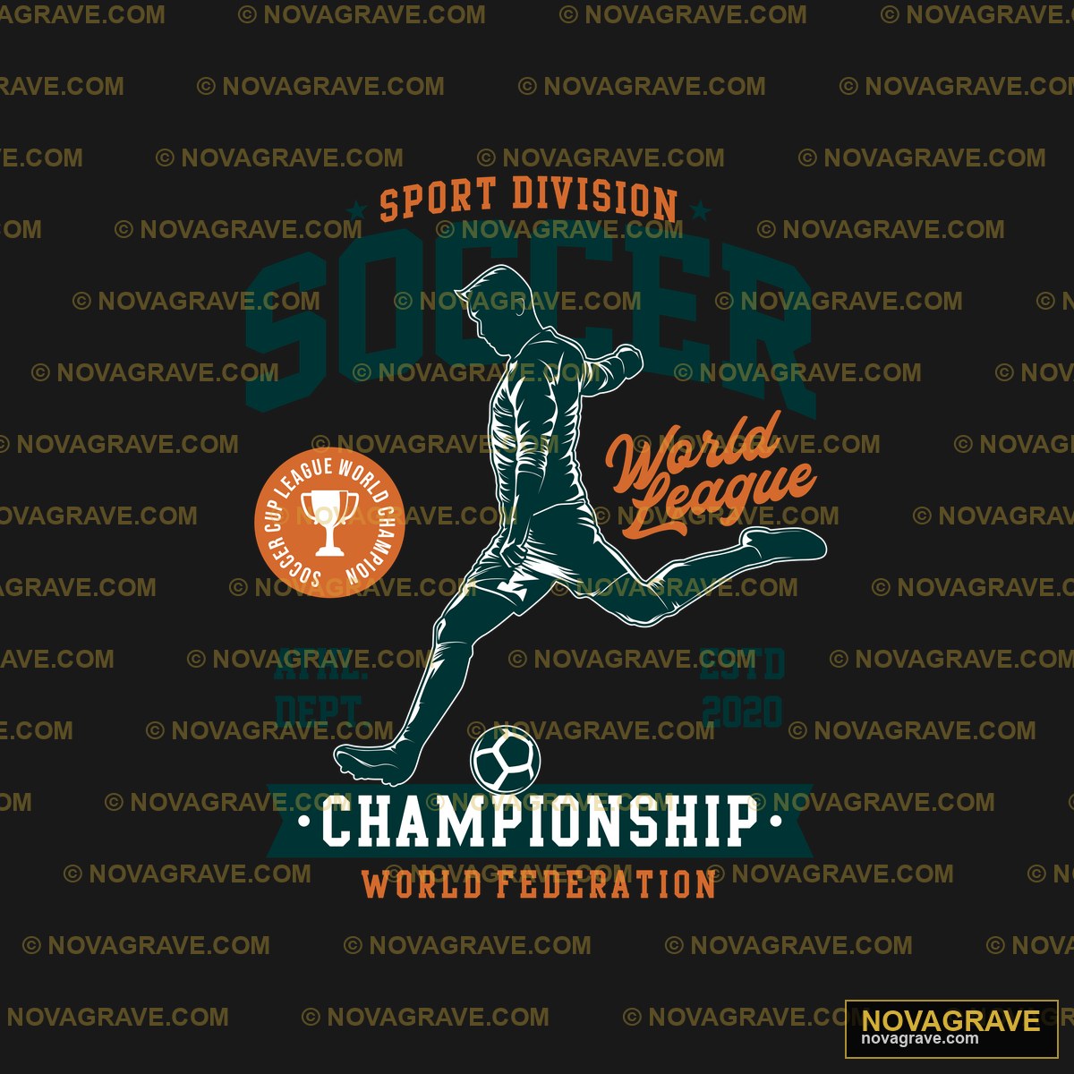 Soccer Player With Ball And Trophy Vector Sports Fitness - Design DTF