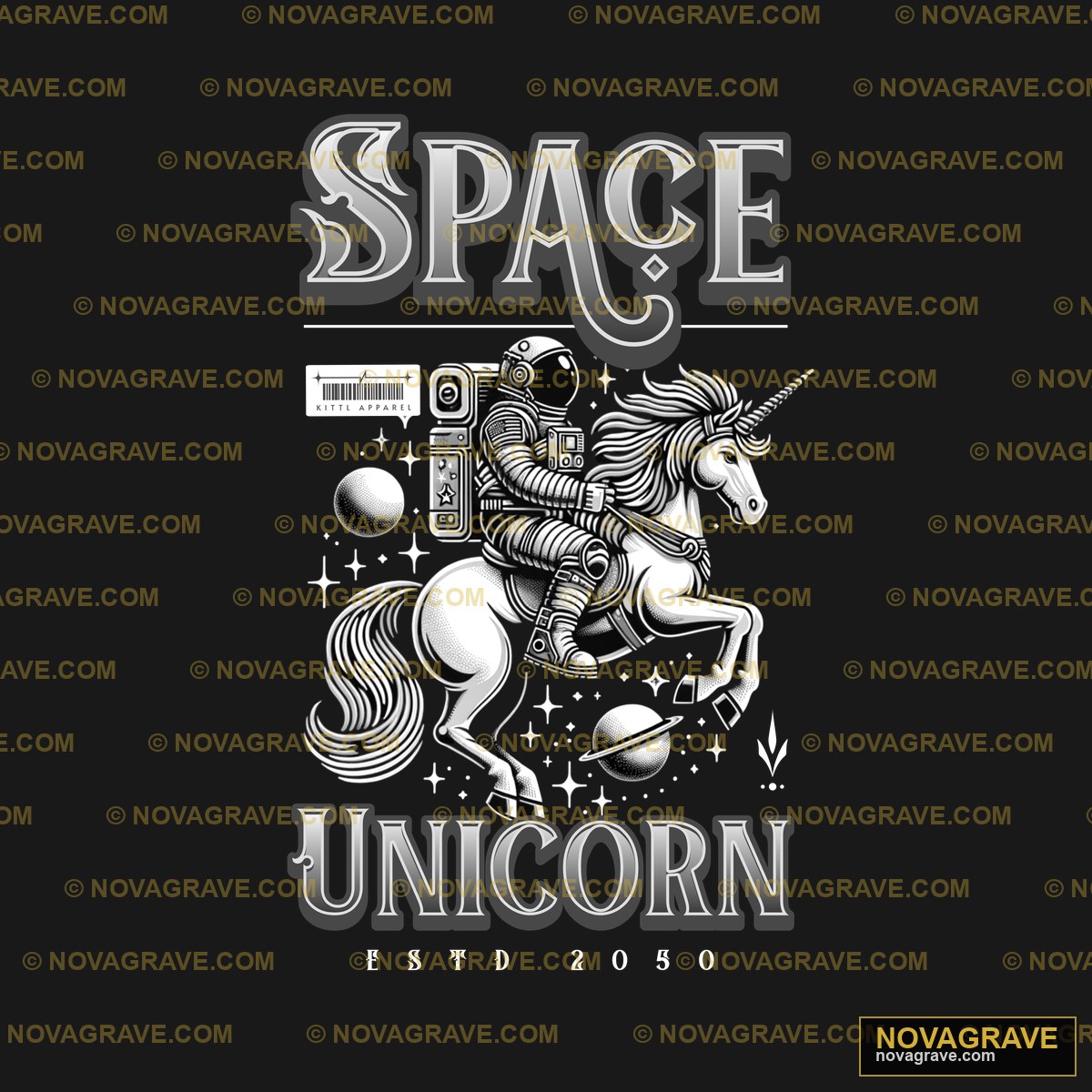 Space Unicorn Mens T Shirt By Space Unicorn Nature Botanical - Design DTF