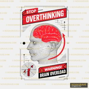 Stop Overthiing By David Schry Typography Slogans - DTF Transfer Design