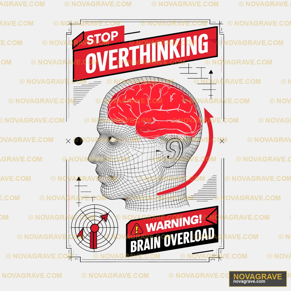Stop Overthiing By David Schry Typography Slogans - DTF Transfer Design