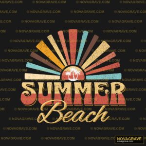 Summer Beach Vector Logo Design Nature Botanical - Design DTF