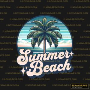 Summer Beach Vector Logo Nature Botanical - Design DTF