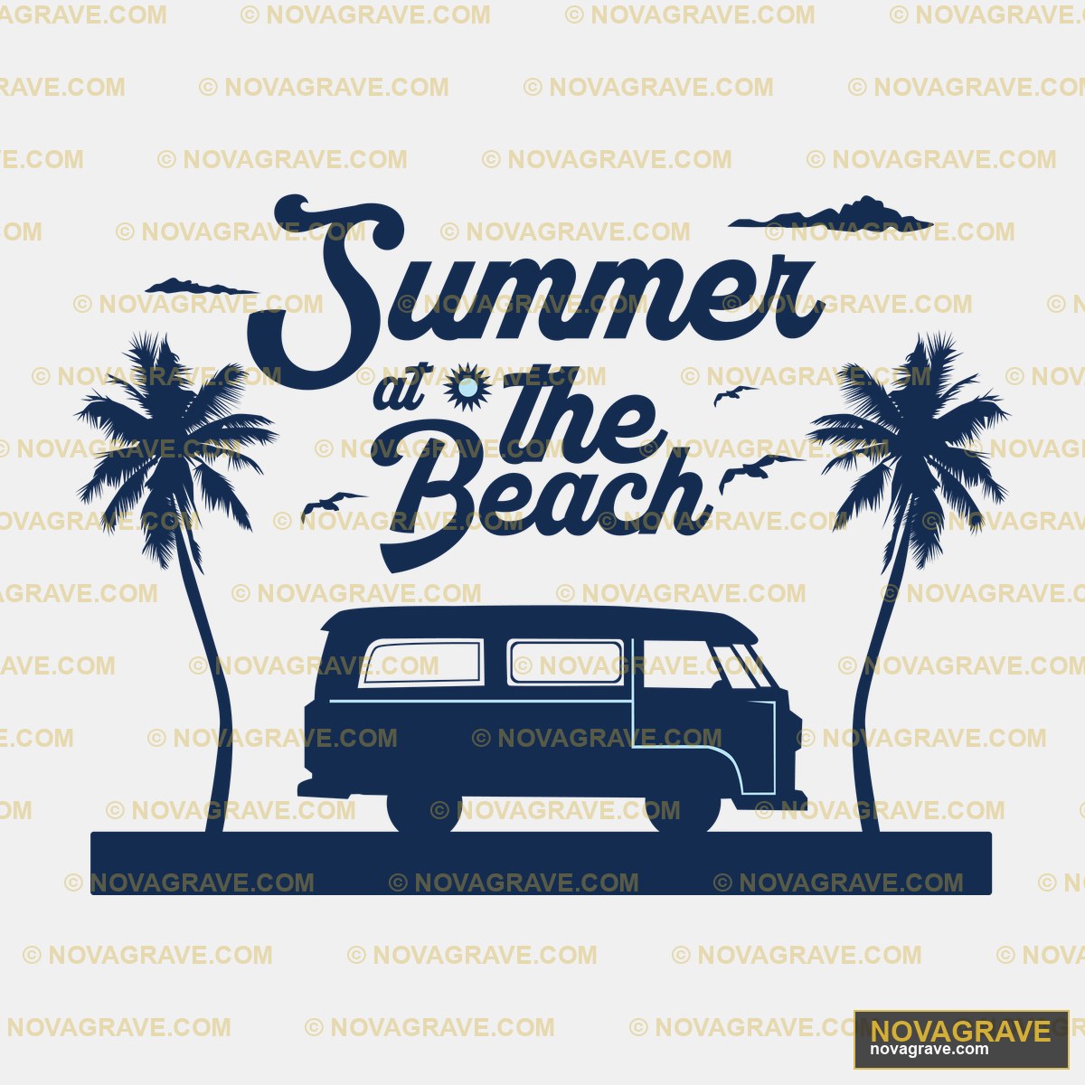 Summer In The Beach Nature Botanical - DTF Transfer Design