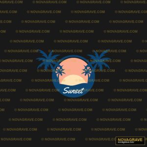 Sunset Logo Design Nature Botanical - DTF Ontwerp