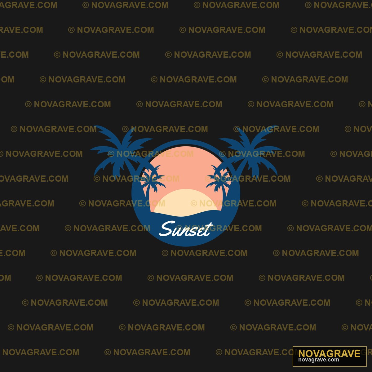Sunset Logo Design Nature Botanical - Design DTF